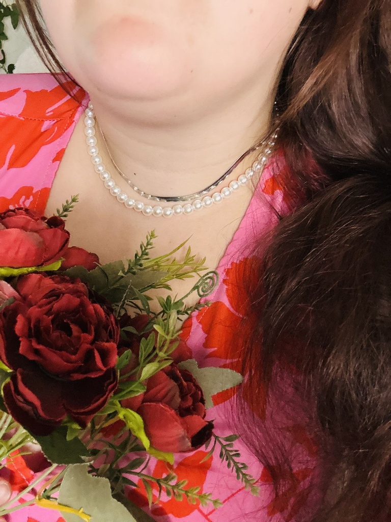 Collier de perle argenté
