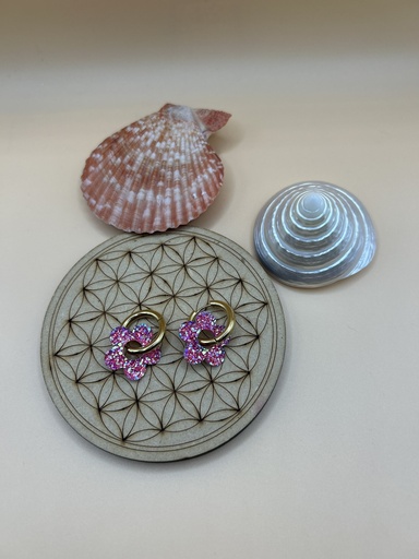 Boucle d'oreille a paillette doré
