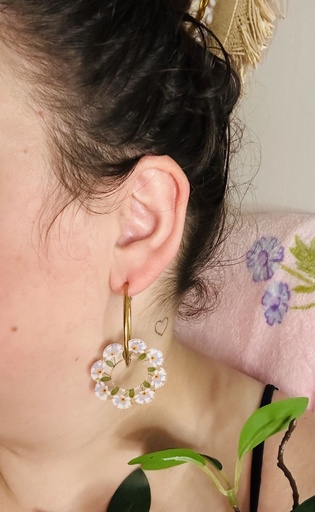 Boucle Fleur marguerite doré