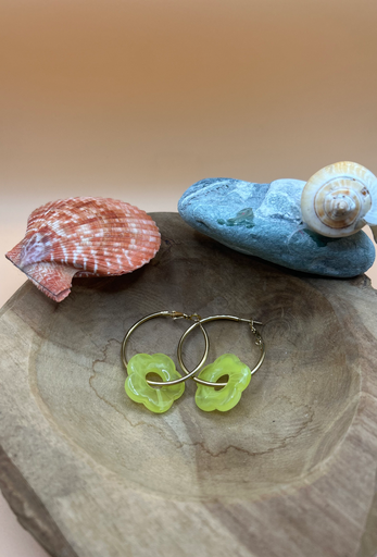 Boucle d'oreille Julie jaune fluo