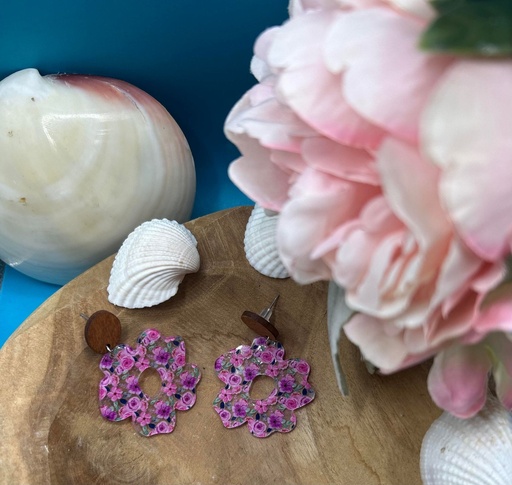 Boucles floral rose