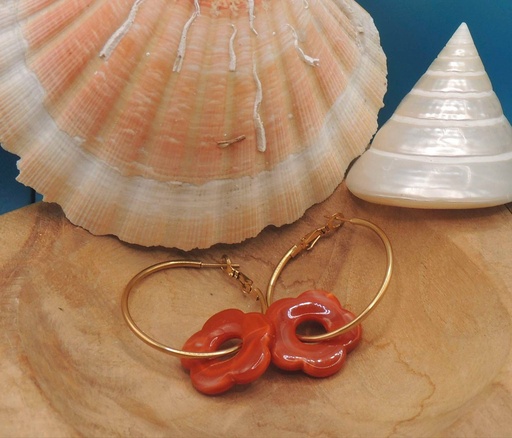 Boucle d’oreille Flora orange