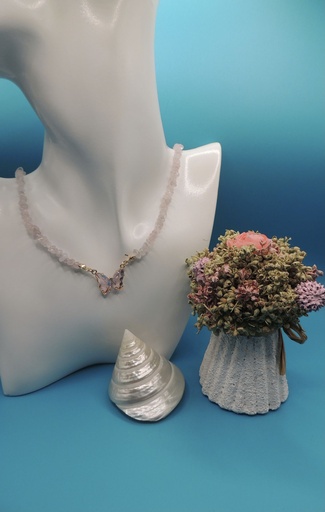 Collier de fée pierre de quartz rose