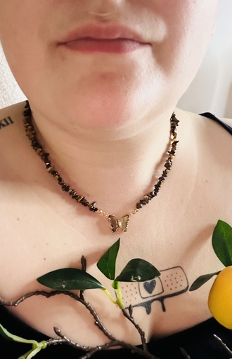 Collier de fée pierre œil de tigre