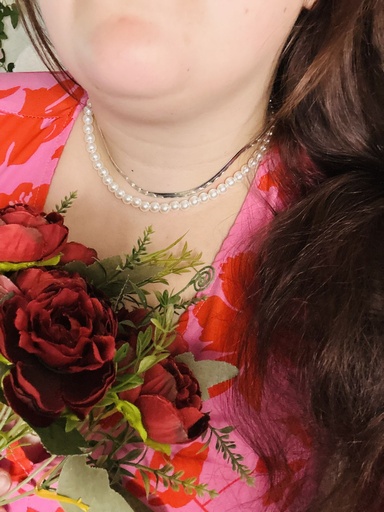 Collier de perle argenté