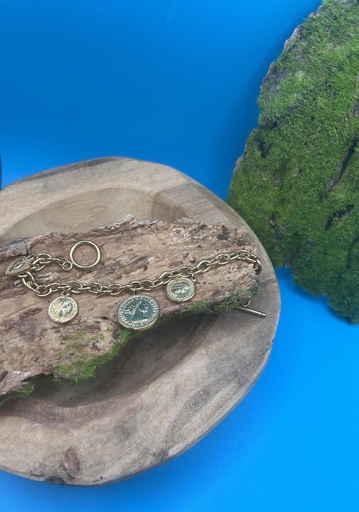 Bracelet monnaie doré