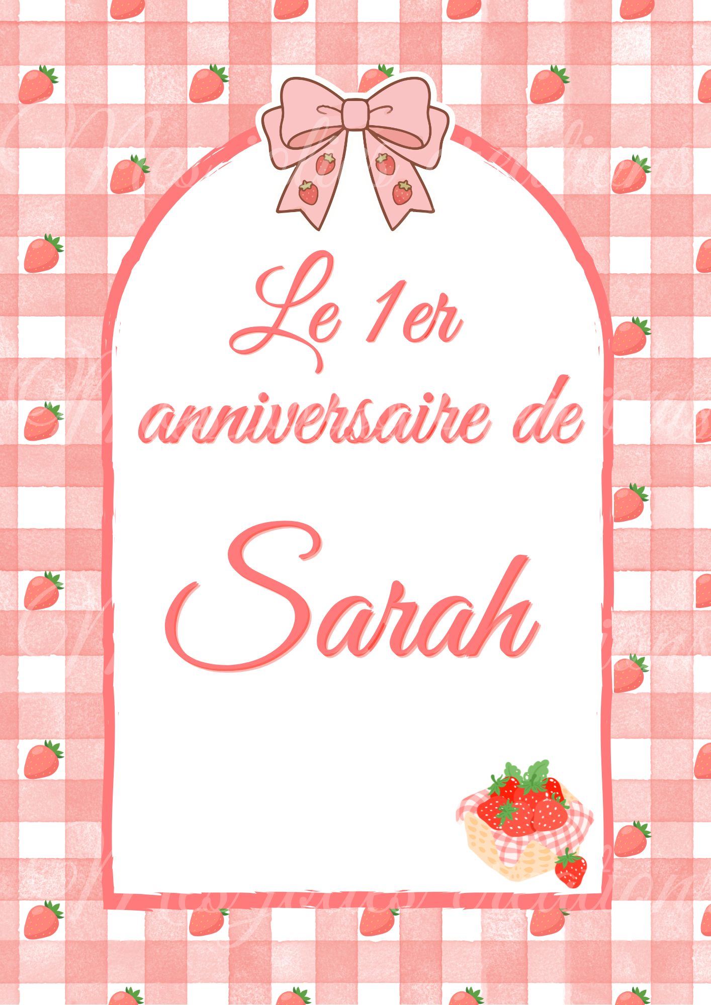 Anniversaire Fraise ( tout en douceur)