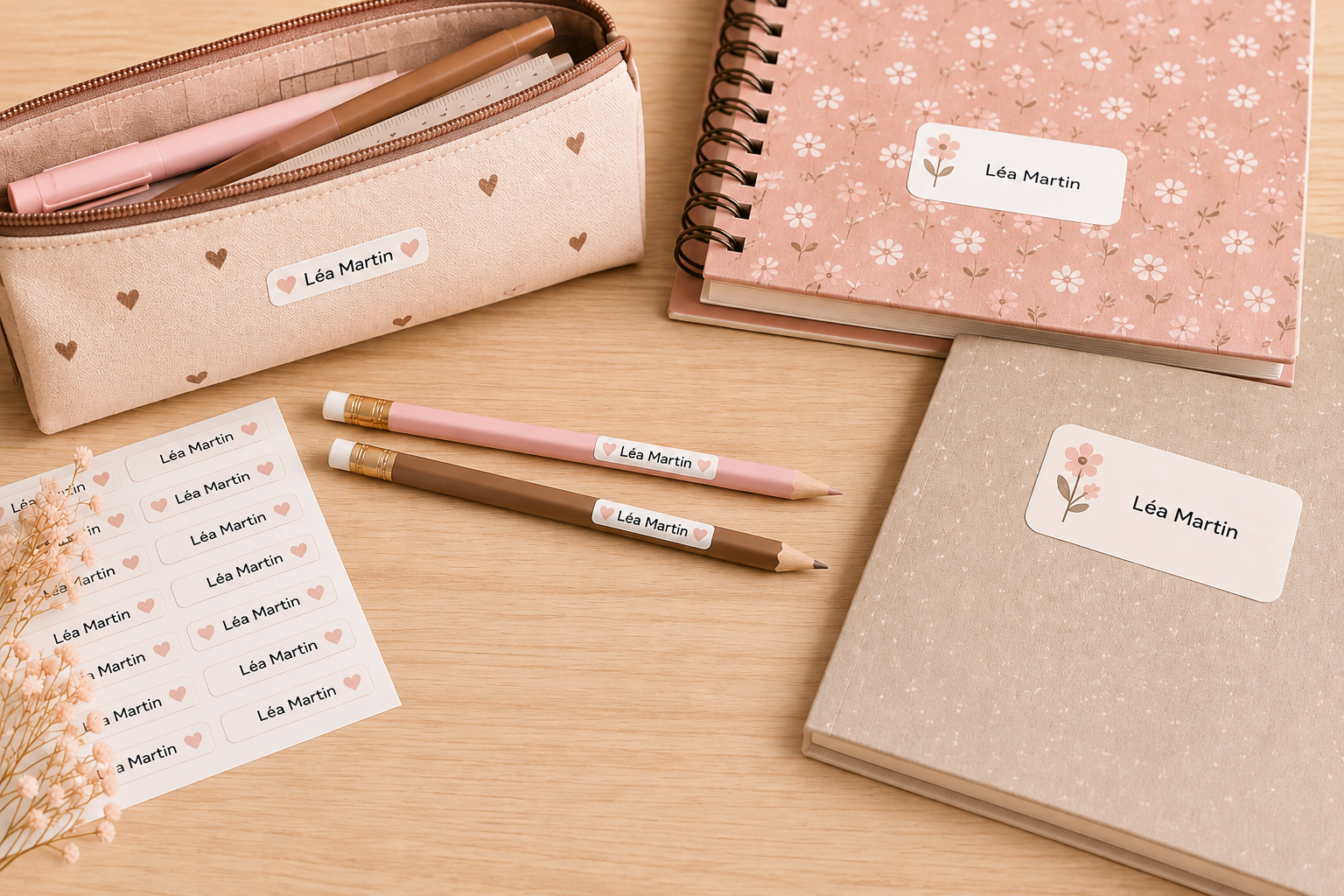 Etiquettes scolaires 2 dimensions